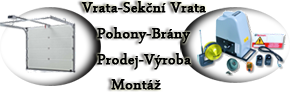 Vrata, Sekční vrata, pohony, brány, prodej-výroba-montáž
